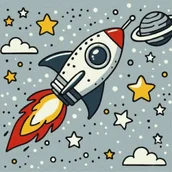 Malowanie po numerach - Ideyka Malowanie po numerach - Rakieta kosmiczna Kids - miniaturka - grafika 1