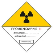 Systemy ekspozycyjne i znaki informacyjne - KA005 ZNAK OSTRZEGAWCZY DO OZNAKOWANIA PRZESYŁEK TRANSPORTOWYCH KATEGORII III, FN - FOLIA SAMOPRZYLEPNA; (100X100MM) - miniaturka - grafika 1