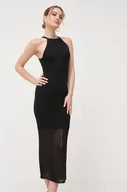 Sukienki - Guess sukienka kolor czarny maxi dopasowana - miniaturka - grafika 1