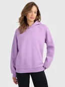 Bluzy damskie - 4F Bluza dresowa nierozpinana z kapturem damska - fioletowa XS - miniaturka - grafika 1