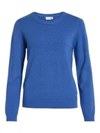 Koszulki i topy damskie - VIRIL O-Neck L/S Knit Top - NOOS, lapis blue/szczegóły: ciemny melanż, M - miniaturka - grafika 1