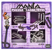 Łamigłówki - Eureka 3D Łamigłówki metalowe 4 szt. PUZZLE MANIA ZESTAW FIOLETOWY - miniaturka - grafika 1