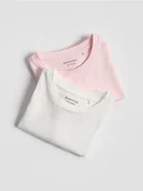 Koszulki dla dziewczynek - Reserved - Bawełniany t-shirt 2 pack - wielobarwny - miniaturka - grafika 1