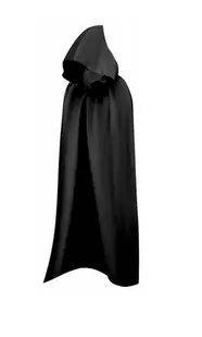 Peleryna Z Kapturem Czarna Kostucha Śmierć Kostium Halloween 110 Cm - Dodatki do strojów karnawałowych - miniaturka - grafika 1