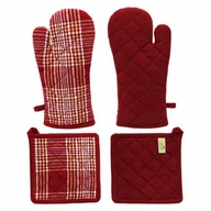 Fartuchy i rękawice kuchenne - Rękawica z magnesem i podkładka Zimowa krata, 18 x 32 cm, 20 x 20 cm - miniaturka - grafika 1