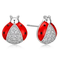 Biżuteria dla dzieci - KOLCZYKI SREBRNE DLA DZIEWCZYNKI DZIECI BIEDRONKI SZTYFTY WKRĘTKI SREBRO - miniaturka - grafika 1