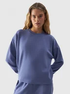 Bluzy sportowe damskie - Damska bluza dresowa nierozpinana bez kaptura 4F 4FWAW24TSWSF1342 - niebieska - miniaturka - grafika 1