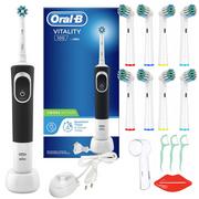 Szczoteczki do zębów - Szczoteczka Oral-B Vitality 100 Czarna + 8 Precision + Osłonka - miniaturka - grafika 1