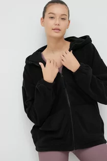 Bluzy damskie - Outhorn bluza sportowa damska kolor czarny z kapturem gładka - grafika 1