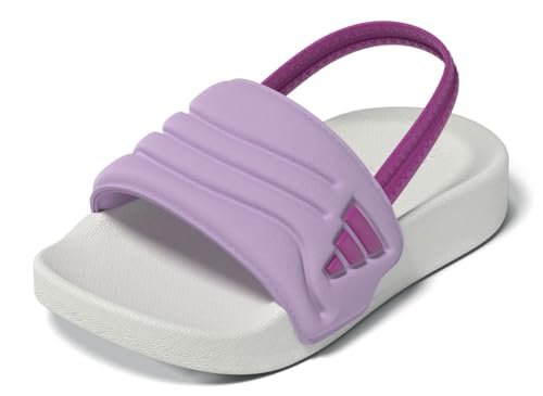 adidas Uniseks - niemowleta ADILETTE ESTRAP 2.0 SLIDES INFANTS, off white/purple burst/bliss lilac, 24 EU
