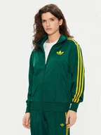 Bluzy damskie - adidas Bluza adicolor Classic Firebird JP2299 Zielony Loose Fit - miniaturka - grafika 1