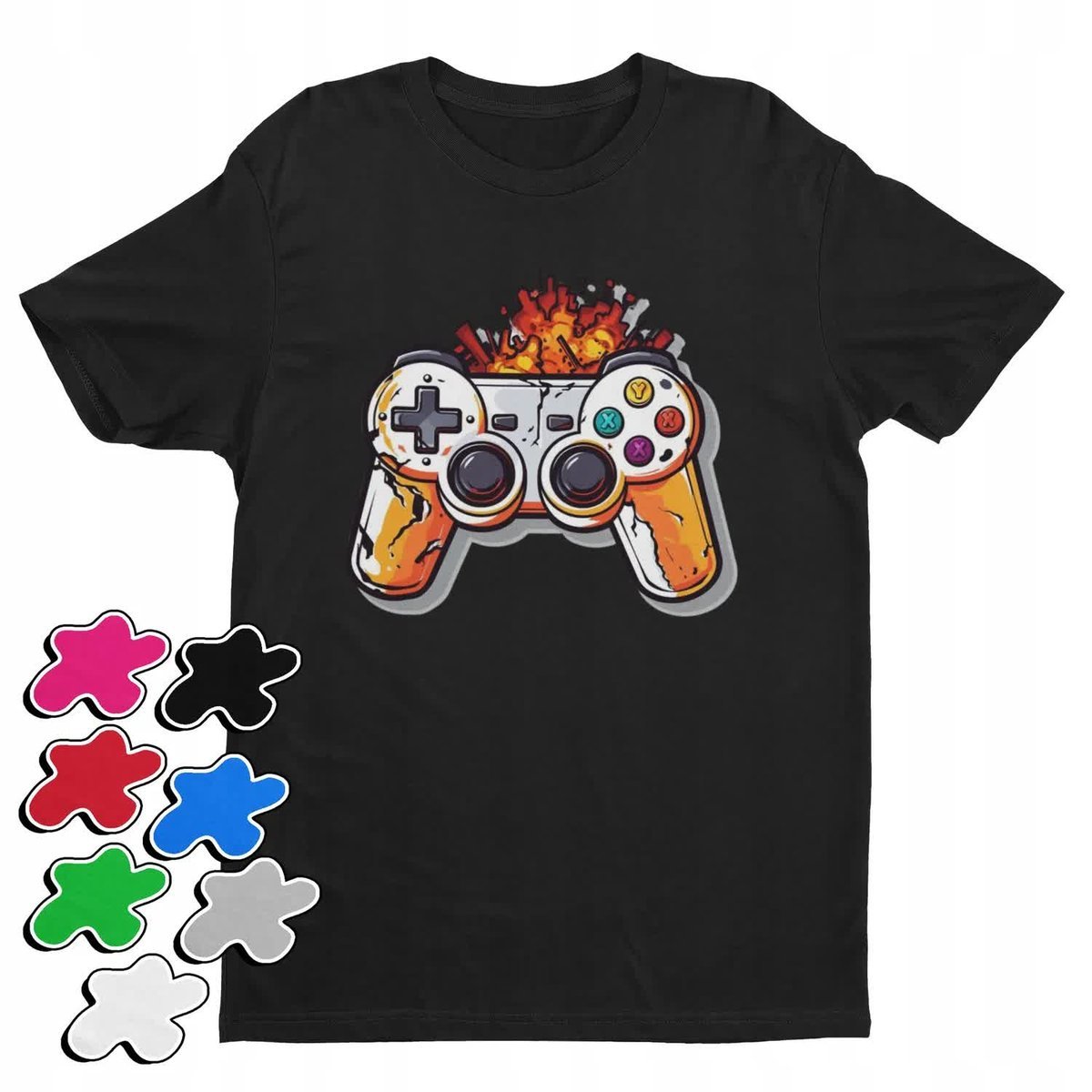 Koszulka T-Shirt Dziecięca Z Nadrukiem Dla Gracza Pad Gammer Gry-L 146-152