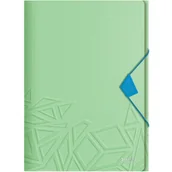 Teczki i skoroszyty - Leitz Teczka z gumką Urban Chic, PP, A4, grzbiet 15 mm, mieści 150 kartek, zielona 46490050 - miniaturka - grafika 1