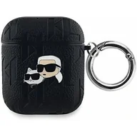 Akcesoria do słuchawek - Karl Lagerfeld KLA2PGKCPK AirPods 1/2 cover czarny/black Monogram Karl & Choupette Head - miniaturka - grafika 1