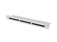 Szafy rack - Patch panel lanberg 24 port 1u 19" kat.6 utp z organizerem kablowym szary PPU6-1124-S - miniaturka - grafika 1