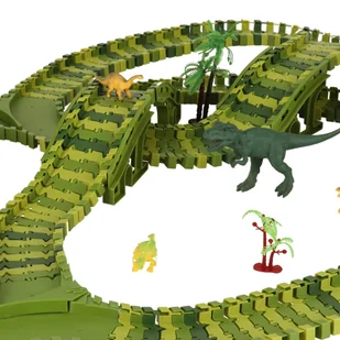 Tor wyścigowy dinozaury samochody 240 elementów - Tory, garaże, parkingi - miniaturka - grafika 10