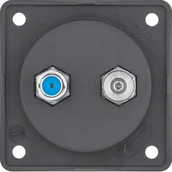 Gniazdka elektryczne - Berker Integro Flow Berker Gniazdo antenowe Radio/SAT z obudową nieekranowaną, antracyt, mat - miniaturka - grafika 1