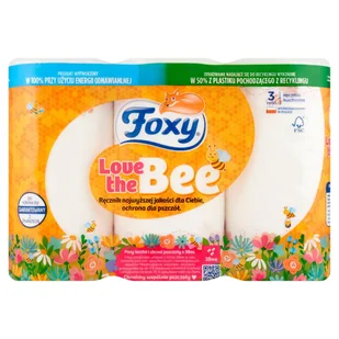 Foxy Love the Bee Ręczniki kuchenne 3 rolki - Ręczniki papierowe - miniaturka - grafika 1