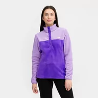 Koszulki sportowe damskie - Damski polar nierozpinany bez kaptura COLUMBIA Benton Spring Half Snap Pullover - fioletowy - miniaturka - grafika 1