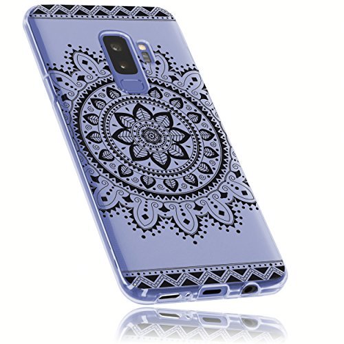 mumbi Etui kompatybilne z telefonem Samsung Galaxy S9+, etui na telefon komórkowy z motywem mandali, czarne, przezroczyste