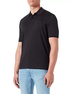 Koszule męskie - bugatti Męska koszula polo, czarna, 290, rozmiar regularny 8101-35090, czarny-290, S - grafika 1
