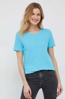 Koszulki sportowe damskie - GAP t-shirt bawełniany kolor niebieski - Gap - grafika 1