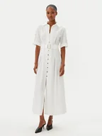 Sukienki - Fracomina Sukienka koszulowa FR25SD3006W52001 Biały Regular Fit - miniaturka - grafika 1