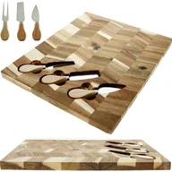 Deski do krojenia - DESKA DREWNIANA TALERZ AKACJA DO SERWOWANIA SERA DAŃ PRZEKĄSEK DO KROJENIA - miniaturka - grafika 1
