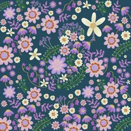 Fototapety - Fototapeta kwiaty fioletowymIniebieskim - 250 x 250 cm - KOMAR - miniaturka - grafika 1