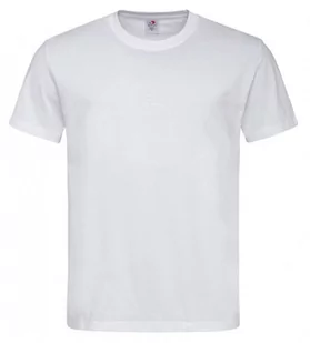 Biały Bawełniany T-Shirt Męski Bez Nadruku -STEDMAN- Koszulka, Krótki Rękaw, Basic, U-neck - Stedman - Koszulki męskie - miniaturka - grafika 1