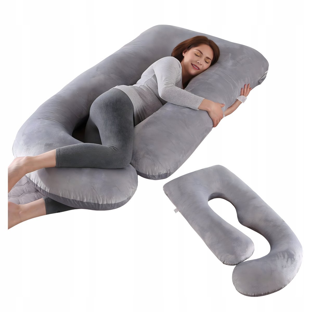 Poduszka Ciążowa dla Kobiet w Ciąży 2w1 do Spania Karmienia Rogal Typu J