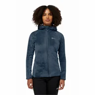Kurtki damskie - Damska kurtka polarowa Jack Wolfskin ROTWAND HOODED FZ W midnight sky - XS - miniaturka - grafika 1