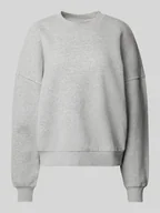 Bluzy damskie - Bluza o kroju oversized z prążkowanymi wykończeniami - miniaturka - grafika 1