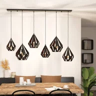 Lampy sufitowe - Żyrandol Carlton 1, 6-pkt., czarno-miedziany - miniaturka - grafika 1