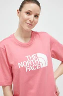 Koszulki sportowe damskie - The North Face t-shirt bawełniany kolor różowy - miniaturka - grafika 1