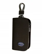 Etui na klucze - SKÓRZANE ETUI na klucze SUBARU logo KLUCZYK brelok ELEGANCKI brąz - miniaturka - grafika 1