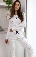 Piżamy damskie - Piżama damska z długim rękawem i nogawką Bluebell, Kolor ecru-wzór, Rozmiar S, SENSIS - Primodo.com - miniaturka - grafika 1
