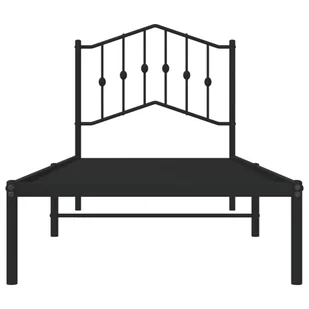 Metalowa rama łóżka z wezgłowiem, czarna, 90x190 cm Lumarko! - Łóżka - miniaturka - grafika 4
