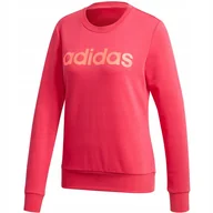 Bluzy damskie - Bluza damska adidas Essentials Linear Crewneck różowa GD2955 2XS - miniaturka - grafika 1