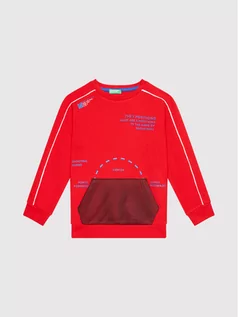 Bluzy dla chłopców - Benetton United Colors Of Bluza 3J68C153N Czerwony Regular Fit - grafika 1
