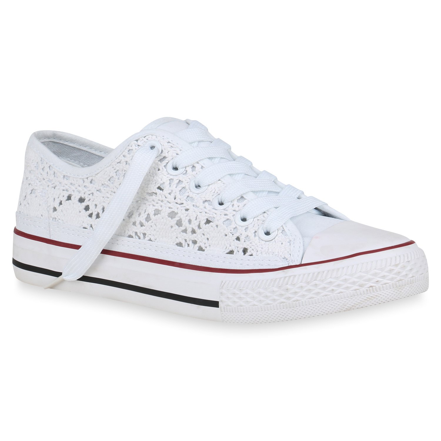 Mytrendshoe Damskie trampki niskie sznurowane materiałowe buty treningowe sznurowane buty casual 823078, Kolor: Biały, Rozmiar: 38