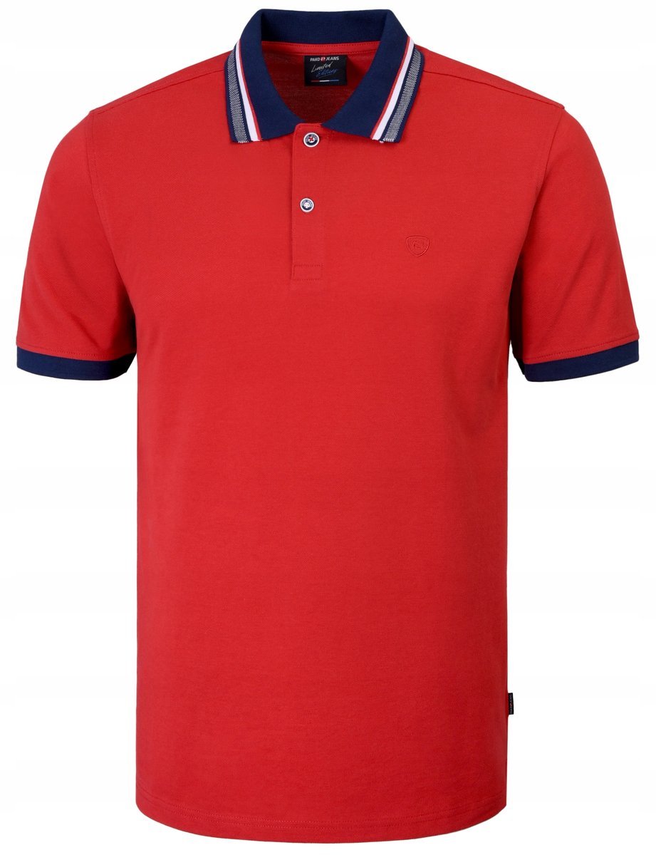 POLO Koszulka Męska CZERWONA Gruba Bawełna CURIUM Elegancka M Pako Jeans