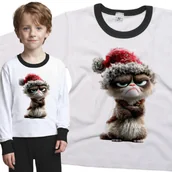 Piżamy dla dziewczynek - Piżama dziecięca Grumpy Cat Foch Obrażony Kot Śmieszne Święta 110/116 - VoloDonum - miniaturka - grafika 1