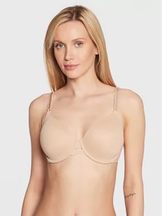 Calvin Klein Underwear Biustonosz bezszwowy 000QF1184E Beżowy - Biustonosze - miniaturka - grafika 1