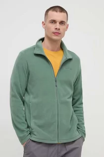 Bluzy męskie - Jack Wolfskin bluza sportowa Taunus kolor zielony gładka - grafika 1