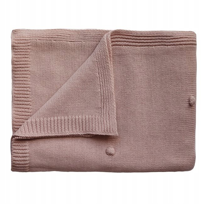 Mushie Kocyk z Organicznej Bawełny Textured Dots Blush