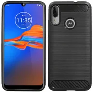 Etui i futerały do telefonów - cofi1453® Silicone Case Carbon kompatybilny z MOTOROLA MOTO E6 PLUS TPU Case Miękkie etui na telefon komórkowy Pokrowiec ochronny Czarny - miniaturka - grafika 1