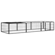 Sprzęt podróżny i transportery dla psów - vidaXL Kojec dla psa, 8 panele, czarny, 100x50 cm, stal - miniaturka - grafika 1
