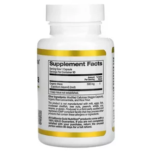 California Gold Nutrition Peruwiańska Maca (organiczna) 500 mg 90 kaps. - Suplementy naturalne - miniaturka - grafika 2