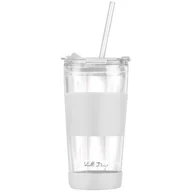 Kubki termiczne - kubek termiczny szklany ze słomką 600ml FUORI biały - miniaturka - grafika 1